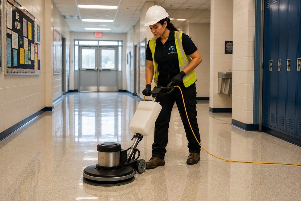 Floor stripping and polishing